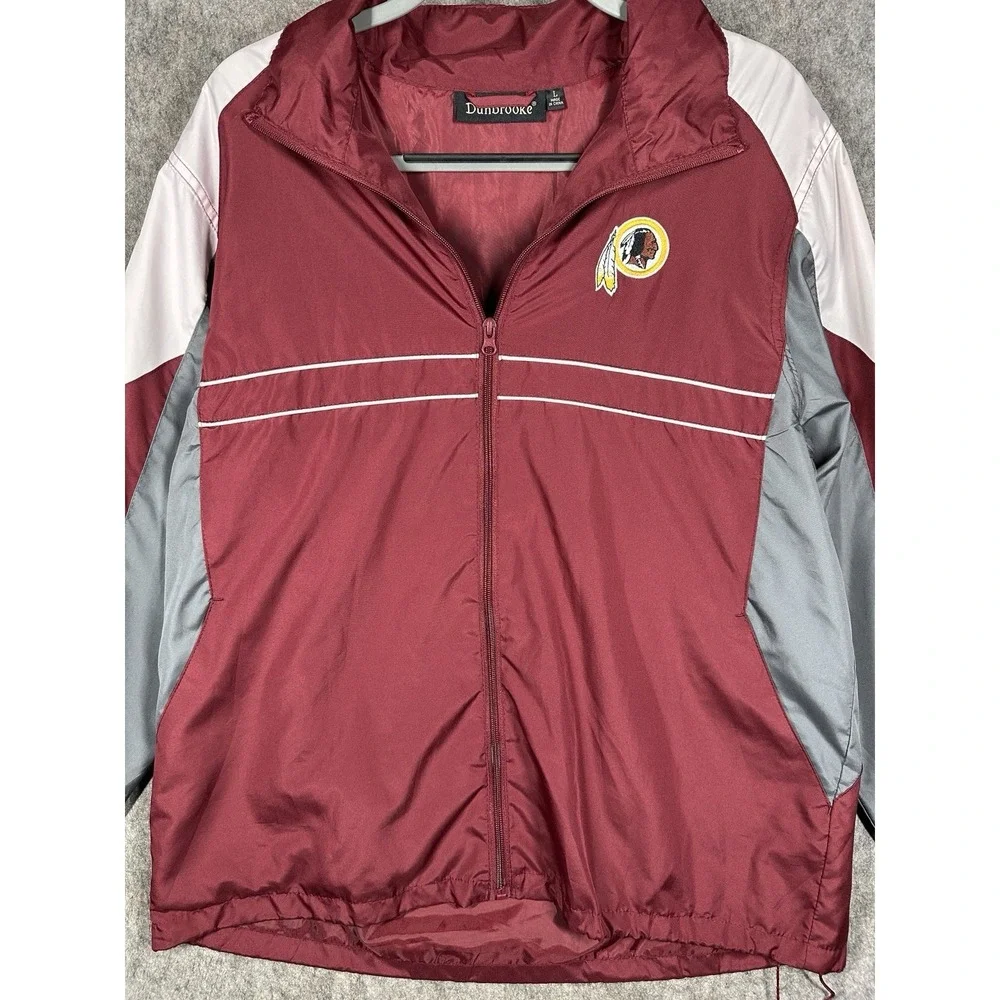 Vintage Dunbrooke Washington Redskins SI Windbreaker Jacket Mens L NFL
